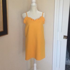 Topshop Yellow ruffle top Dress